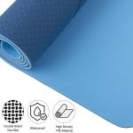 Yoga Mat with Alignment Marks - Lightweight Exercise Mat with Carry Strap for Home Workout or Travel by Wakeman Outdoors (Blue)