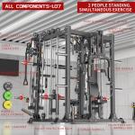 Smith Machine with Cable Crossover System, Multi-Function Squat Rack Power Cage for Home Gym, Power Rack and Packages Weight Sets (Black, L07-Smith Machine+Weight Bench)