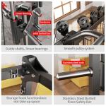 Smith Machine with Cable Crossover System, Multi-Function Squat Rack Power Cage for Home Gym, Power Rack and Packages Weight Sets (Black, L07-Smith Machine+Weight Bench)