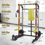 GarveeLife Power Cage, 2000 LB Squat Rack with Dual Pulley Cable Crossover, Multi-Function Home Gym Power Rack with Attachments, Full Body Strength Training Equipment for Home