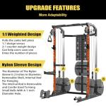 GarveeLife Power Cage, 2000 LB Squat Rack with Dual Pulley Cable Crossover, Multi-Function Home Gym Power Rack with Attachments, Full Body Strength Training Equipment for Home