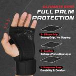 FITNESS FORCE Ventilated Gym Gloves for Men with Built-in Wrist Support for Workouts Weightlifting Gloves Workout Gloves for Women Exercise Fitness Gloves Perfect for Powerlifting, Cross Training