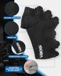 FitDA Weight Lifting Gloves, Short Micro Workout Gloves for Men & Women, Grip Pads with Full Palm Protection,Great for Weightlifting,Gym,Cross Training,Powerlifting (Black-L)