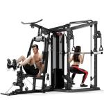 JELENS Home Gym System Workout Station, Multifunction Smith Machine with 150LB Weight Stack, Leg Press, LAT Station for Full Body Strength Training (Black, Home Gym System)
