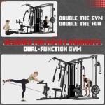 JELENS Home Gym System Workout Station, Multifunction Smith Machine with 150LB Weight Stack, Leg Press, LAT Station for Full Body Strength Training (Black, Home Gym System)