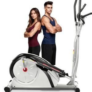 ANCHEER Elliptical Exercise Machine,Elliptical Machine Max 500LBS for Safety,8-Level Resistance&Hyper-Quiet Magnetic Driving System,Elliptical Trainer with Pulse Rate Grips&LCD Monitor&15.5IN Stride