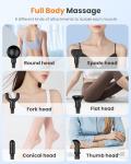 AYURA Massage Gun Deep Tissue, Percussion Muscle Massager Gun, Handheld Back Massager for Pain Relief, Mini Massage Gun with 30 Speeds and 6 Heads for Athletes Men Women