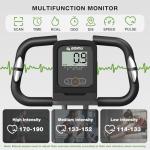 Goimu Exercise Bike, 5 in 1 Foldable Stationary Bike for Seniors, 16-Level Adjustable Magentic Resistance, Indoor Recumbent Bike with 330LB Capacity, Comfortable Seat Backrest (Dark Grey)