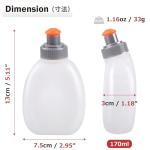 Azarxis Running Water Bottles Flask BPA Free Leakproof Hydration Vest Packs Waist Belt Replacement for Triathlon Marathon Hiking Cycling Climbing Jogging Runner (170ml / 5.7oz - 2 Pack)