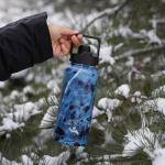 Konokyo Insulated Water Bottle 24oz Stainless Steel Sport Bottles with 3 Lids,Light Blue