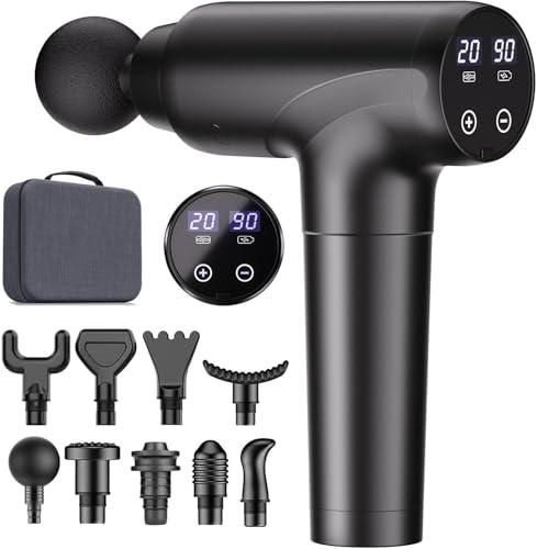 cotsoco Massage Gun, Muscle Massage Gun Deep Tissue Back Massager for Pain Relief, 20 Speeds Portable Electric Massage Device with Silent Brushless Motor, Suitable for Gym Office Home Travel(Black)