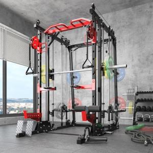 XVD Multi-Function Smith Machine with LAT-Pull Down System & Cable Crossover Machine, 2000LBS Power Cage Squat Rack for Garage Workout & Home Gym