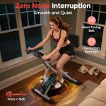 Pleny Folding Exercise Bike, 5 IN 1 Stationary Bike 5.5 LBS Flywheel Exercise Bike, Indoor Workout Bike 330LB Weight Capacity Back Support Cushion for Home Gym Workout, Gray-blue