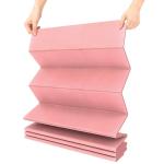 Kanonmaori Foldable Yoga Mat 72"x28"x0.25" in, 70cm Wide Non Slip Pilates Mat, 6mm Thick Travel Yoga Mat Packable, Exercise Mats for Home Workout, Folding Stretching Mat for Women and Men(pink)