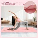 Kanonmaori Foldable Yoga Mat 72"x28"x0.25" in, 70cm Wide Non Slip Pilates Mat, 6mm Thick Travel Yoga Mat Packable, Exercise Mats for Home Workout, Folding Stretching Mat for Women and Men(pink)