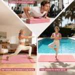 Kanonmaori Foldable Yoga Mat 72"x28"x0.25" in, 70cm Wide Non Slip Pilates Mat, 6mm Thick Travel Yoga Mat Packable, Exercise Mats for Home Workout, Folding Stretching Mat for Women and Men(pink)