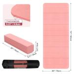 Kanonmaori Foldable Yoga Mat 72"x28"x0.25" in, 70cm Wide Non Slip Pilates Mat, 6mm Thick Travel Yoga Mat Packable, Exercise Mats for Home Workout, Folding Stretching Mat for Women and Men(pink)