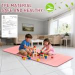 Kanonmaori Foldable Yoga Mat 72"x28"x0.25" in, 70cm Wide Non Slip Pilates Mat, 6mm Thick Travel Yoga Mat Packable, Exercise Mats for Home Workout, Folding Stretching Mat for Women and Men(pink)