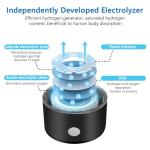 Bntuk Hydrogen Water Bottle, Portable Rechargeable Hydrogen Water Bottle Generator for Home Travel Office Exercise, Black