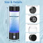 Bntuk Hydrogen Water Bottle, Portable Rechargeable Hydrogen Water Bottle Generator for Home Travel Office Exercise, Black