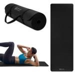 Gaiam Essentials Thick Yoga Mat Fitness & Exercise Mat with Easy-Cinch Carrier Strap, Black, 72"L X 24"W X 2/5 Inch Thick