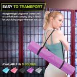 ProsourceFit Original Yoga Exercise Mat ¼” (6mm) Thick for Comfort and Stability with Carrying Straps, Non Slip –Multiple Colors