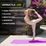 ProsourceFit Original Yoga Exercise Mat ¼” (6mm) Thick for Comfort and Stability with Carrying Straps, Non Slip –Multiple Colors