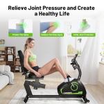 Caromix Recumbent Exercise Bike for Adults Seniors, Stationary Bike for Home with Comfortable Seat and Heart Rate Handle, Magnetic Resistance Indoor Cycling Bike with 300LBS for Cardio Workout (Black)