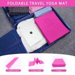 Primasole Folding Travel Yoga Mat Foldable light weight Easy to carry to Workout Fitness Class Beach Park Travel Picnics 4mm thick Azalea Pink Red Color PSS91NH027A