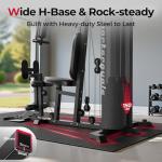 Sportsroyals Home Gym Equipment, 150LBS Weight Stack, Full Body Workout Machine with Pulley System for Strength Training (Ink Black)