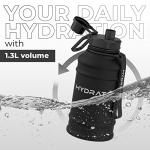 HYDRATE 43 Oz Stainless Steel Water Bottle - BPA Free Metal Water Bottle for Gym, Exercise - Water Jug with Convenient Nylon Carrying Strap and Leak-Proof Screw Cap Water Bottles for Men, Women, Adult