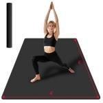 VTORY Extra Large Yoga Mat 6'x 4'x 12mm (1/2in) Thick Exercise Mat for Men and Women, Non-Slip, Durable Workout Mat for Home Workout, Yoga, Pilates, Stretching (Black)