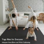 VTORY Extra Large Yoga Mat 6'x 4'x 12mm (1/2in) Thick Exercise Mat for Men and Women, Non-Slip, Durable Workout Mat for Home Workout, Yoga, Pilates, Stretching (Black)