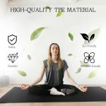 VTORY Extra Large Yoga Mat 6'x 4'x 12mm (1/2in) Thick Exercise Mat for Men and Women, Non-Slip, Durable Workout Mat for Home Workout, Yoga, Pilates, Stretching (Black)