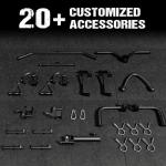 JELENS M21 Smith Machine, Multi-Function Power Cage with Dual Pulley Cable Crossover System, 2000LBS All-in-One Squat Rack with Smith Bar and Attachments (Red, M21 Smith Machine)