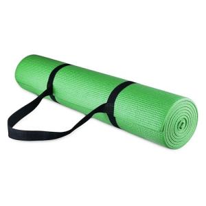Fitvids All-Purpose 1/4-Inch High Density Anti-Tear Exercise Yoga Mat with Carrying Strap, Green