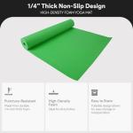 Fitvids All-Purpose 1/4-Inch High Density Anti-Tear Exercise Yoga Mat with Carrying Strap, Green