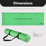 Fitvids All-Purpose 1/4-Inch High Density Anti-Tear Exercise Yoga Mat with Carrying Strap, Green