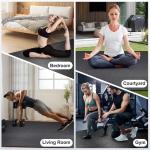 BesWin Large Exercise Mat 8' x 4'(6mm), Extra Thick Workout Mats for Home Gym Flooring, High Density Non-Slip Gym Mats Fitness Mat for Cardio, Weights, Jump Rope, Fitness - Use With or Without Shoes