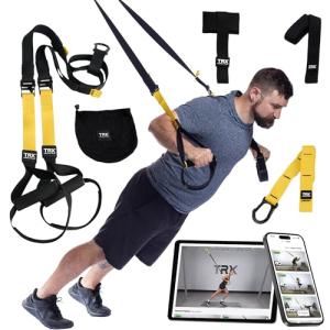 TRX All-In-One Home Gym System – Complete Suspension Training Kit for Strength Training, HIIT & Full-Body Workouts at Home or Outdoors, Includes Indoor & Outdoor Anchors