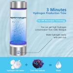 Bntuk Hydrogen Water Bottle, Portable Rechargeable Hydrogen Water Bottle Generator [Gifts for Him Her], Hydrogen Water Machine for Home Travel Office Exercise (Silver)