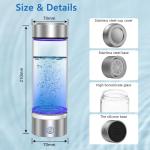 Bntuk Hydrogen Water Bottle, Portable Rechargeable Hydrogen Water Bottle Generator [Gifts for Him Her], Hydrogen Water Machine for Home Travel Office Exercise (Silver)