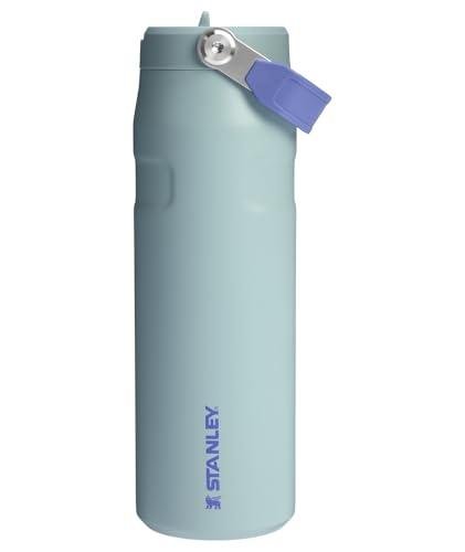 Stanley IceFlow Flip Straw 2.0 Water Bottle 24 oz | Built-In Straw for Travel and Sports | Lightweight and Leak Resistant | Insulated Stainless Steel | BPA-Free | Blue Cactus