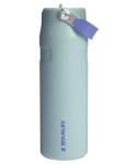 Stanley IceFlow Flip Straw 2.0 Water Bottle 24 oz | Built-In Straw for Travel and Sports | Lightweight and Leak Resistant | Insulated Stainless Steel | BPA-Free | Blue Cactus