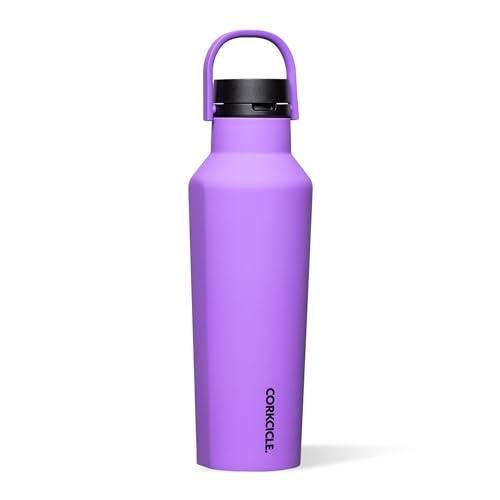 Corkcicle Sport Canteen - Keeps Drinks Cold 25 Hours - Stainless Steel Water Bottle - Triple-Insulated - Spill-Proof - Summer Drinkware Gift - Keeps Drinks Ice Cold - 20 oz - Varsity Purple