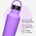 Corkcicle Sport Canteen - Keeps Drinks Cold 25 Hours - Stainless Steel Water Bottle - Triple-Insulated - Spill-Proof - Summer Drinkware Gift - Keeps Drinks Ice Cold - 20 oz - Varsity Purple