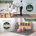 ProsourceFit Puzzle Exercise Mat ½ in, EVA Interlocking Foam Floor Tiles for Home Gym, Mat for Home Workout Equipment, Floor Padding for Kids, Grey, 24 in x 24 in x ½ in, 24 Sq Ft - 6 Tiles