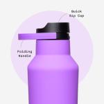 Corkcicle Sport Canteen - Keeps Drinks Cold 25 Hours - Stainless Steel Water Bottle - Triple-Insulated - Spill-Proof - Summer Drinkware Gift - Keeps Drinks Ice Cold - 20 oz - Varsity Purple