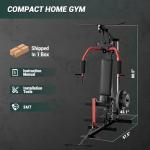 5-in-1 Multifunctional Home Gym Equipment: Full Body Workout Machine with LAT Pulldown, Chest Press, Leg Extension & Seated Row | 300 LB Capacity | Fits 1 in & 2 in Weight Plates (Not Included)