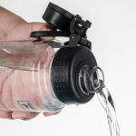 Fanhaw 32 oz Clear BPA-Free Tritan Water Bottle with Fast-Flow Spout Lid, Leakproof Wide-Mouth Reusable Bottle for Gym, School & Office (Clear&Black)